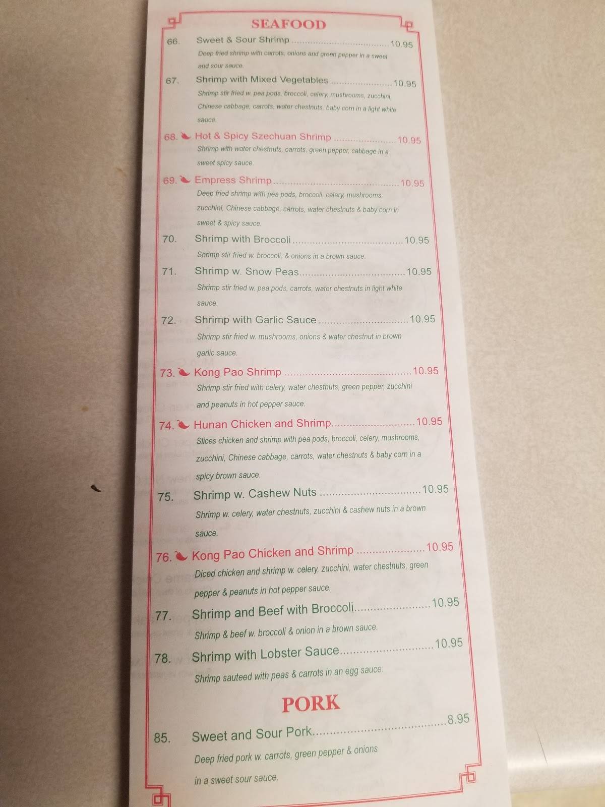 Menu at China Taste restaurant, Baldwin