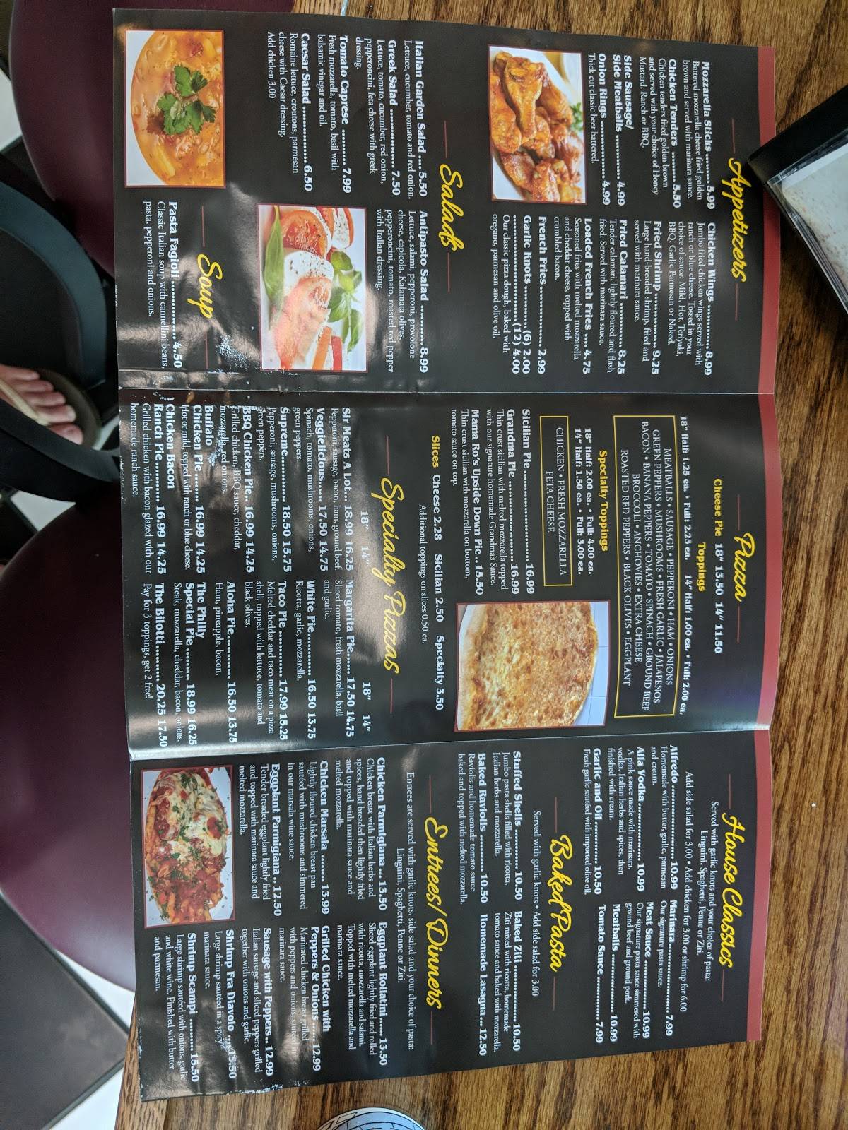 Menu at Danny’s Authentic NY Pizza pizzeria, Murrells Inlet