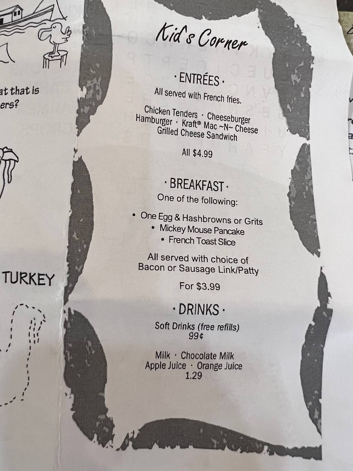 Menu at Davenport Diner restaurant, Davenport, US Hwy 27
