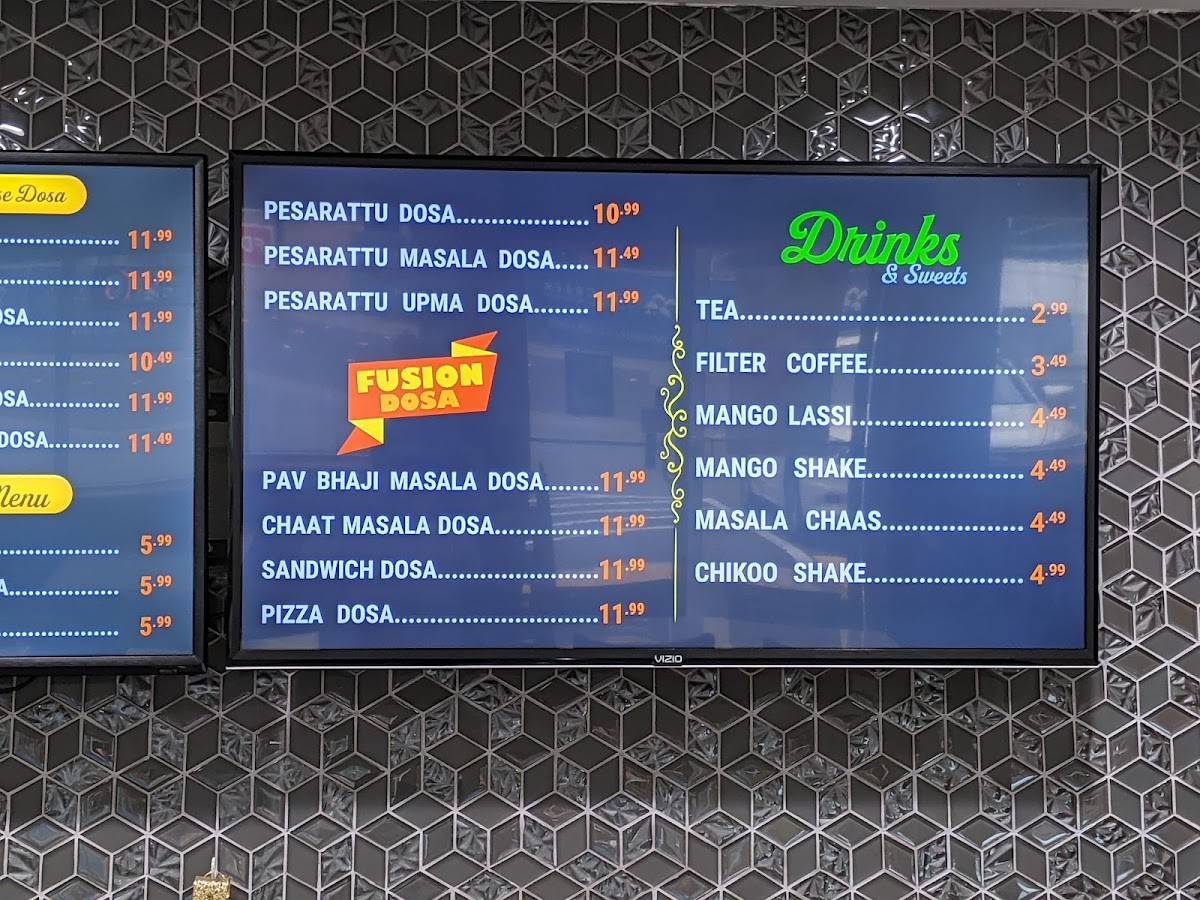 Menu at Dosa House Pure Vegetarian Indian Food restaurant, Bellevue