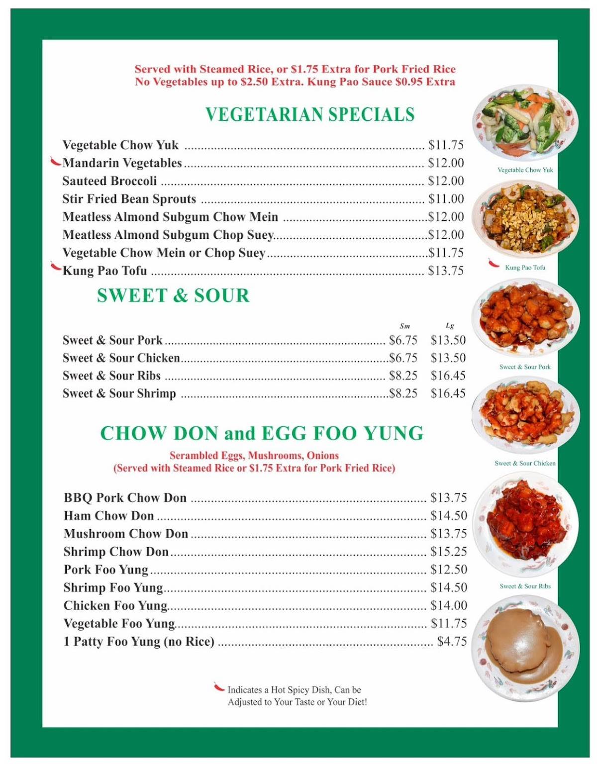 Menu at Double Dragon restaurant, Sandy