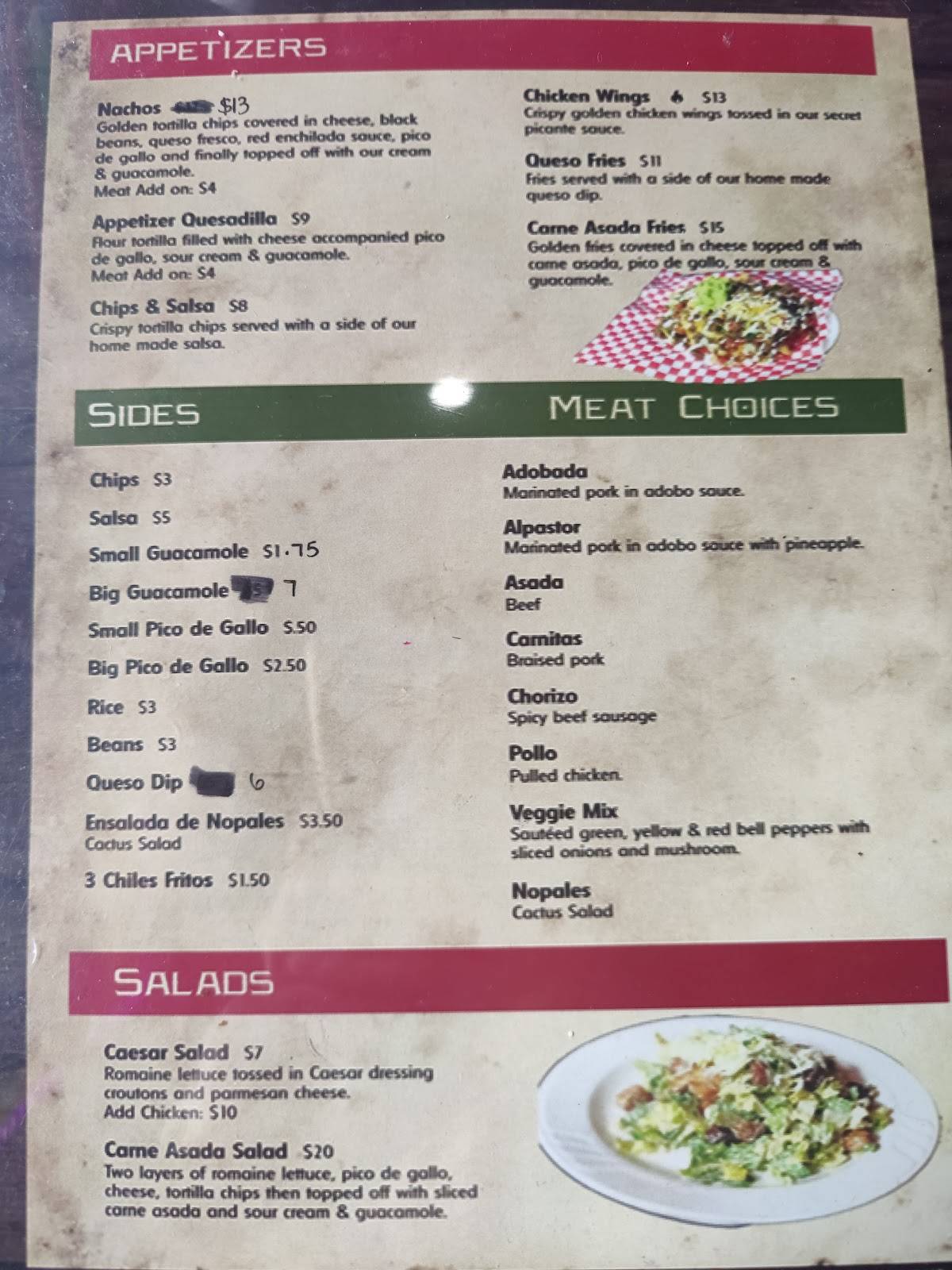 Menu at El Legendario Mexican Restaurant, Seattle