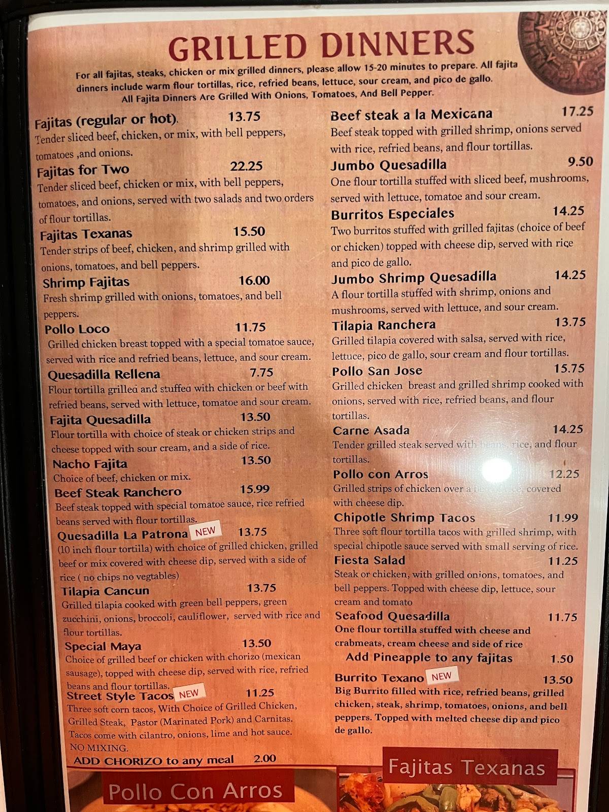 Menu at El Rincon Méxican Restaurant Bridgeport