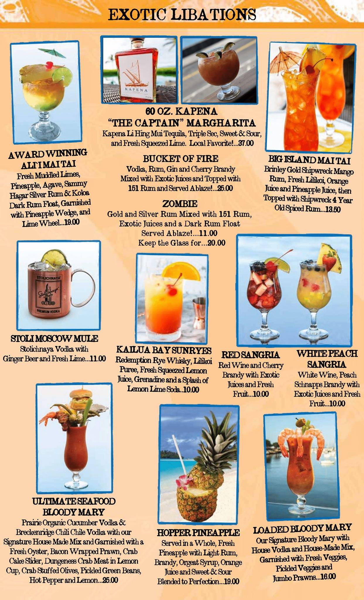 Menu at Fish Hopper Seafood & Steaks restaurant, KailuaKona, 755683