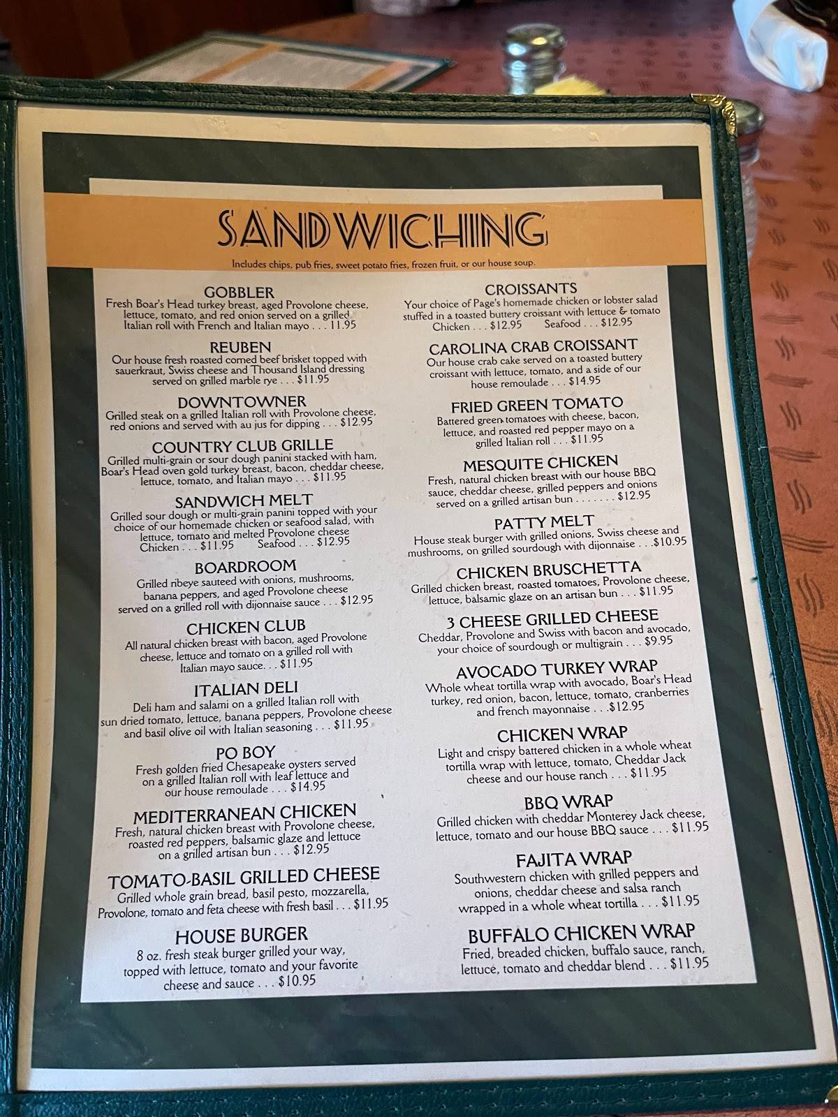 Menu at Food & Friends steakhouse, Lewisburg, 878 Washington St