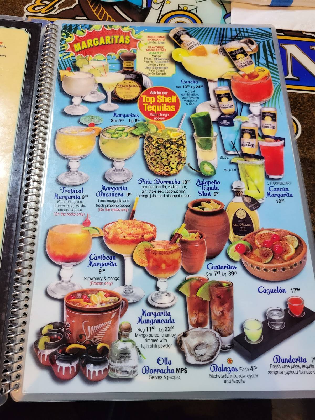 Menu at El Capitan restaurant, Hobart