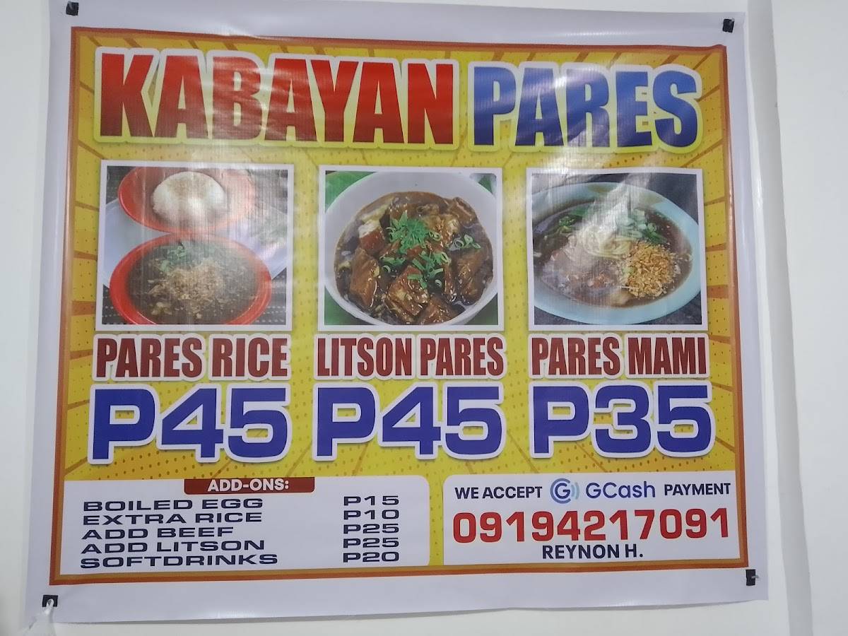 Menu at KABAYAN PARES - MAMI restaurant, Cabanatuan City