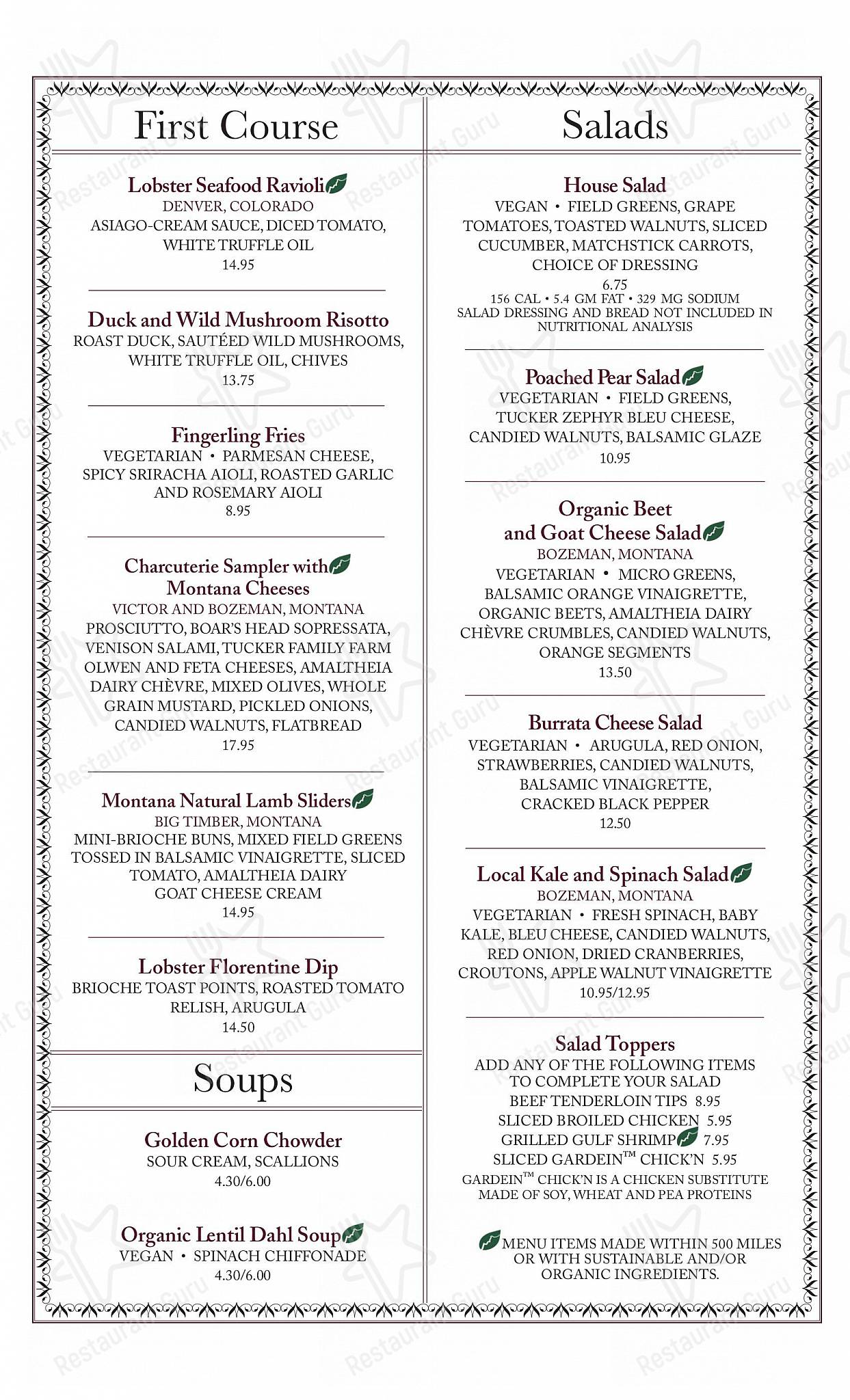 Lake Yellowstone Hotel Dining Room Menu - viyh92x