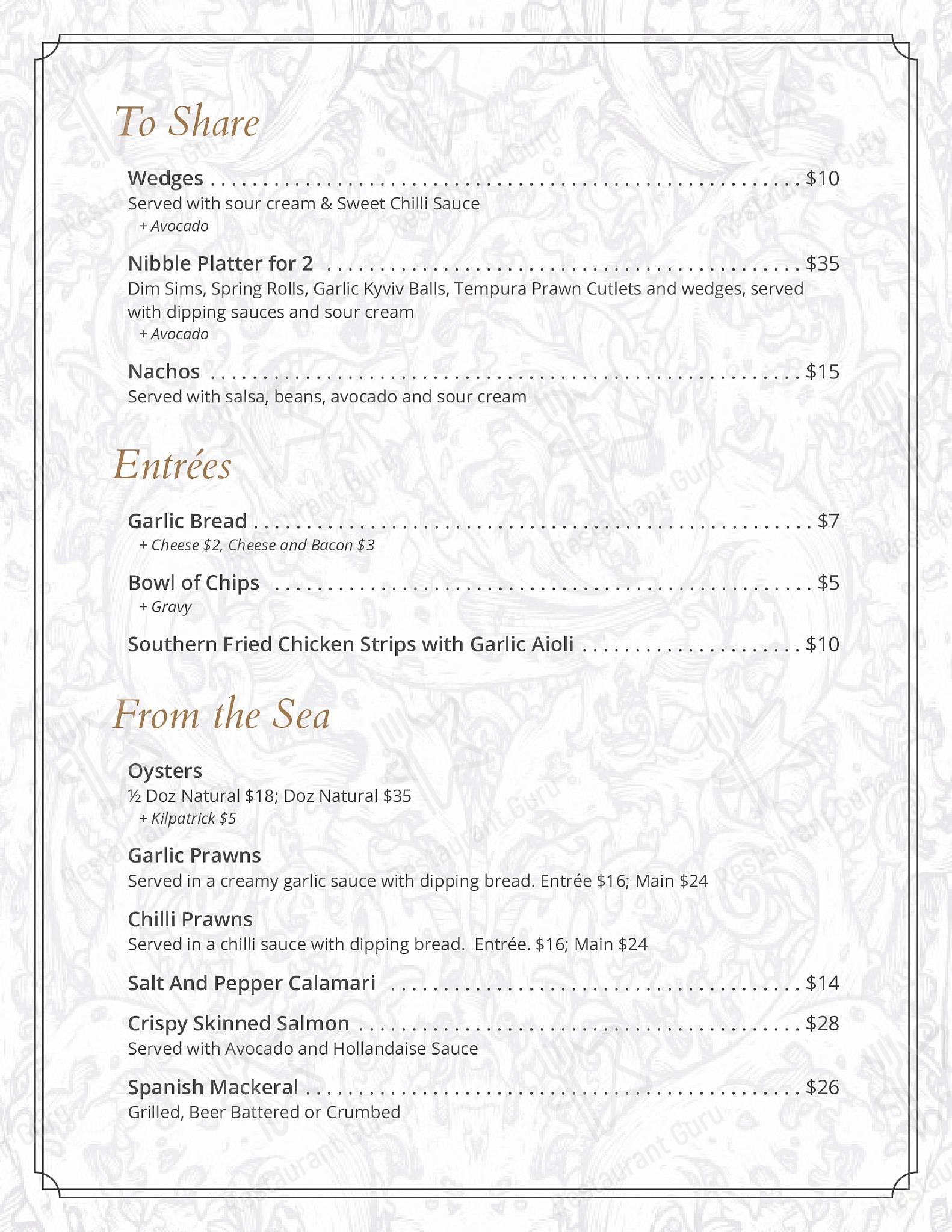 langfords hotel mackay menu