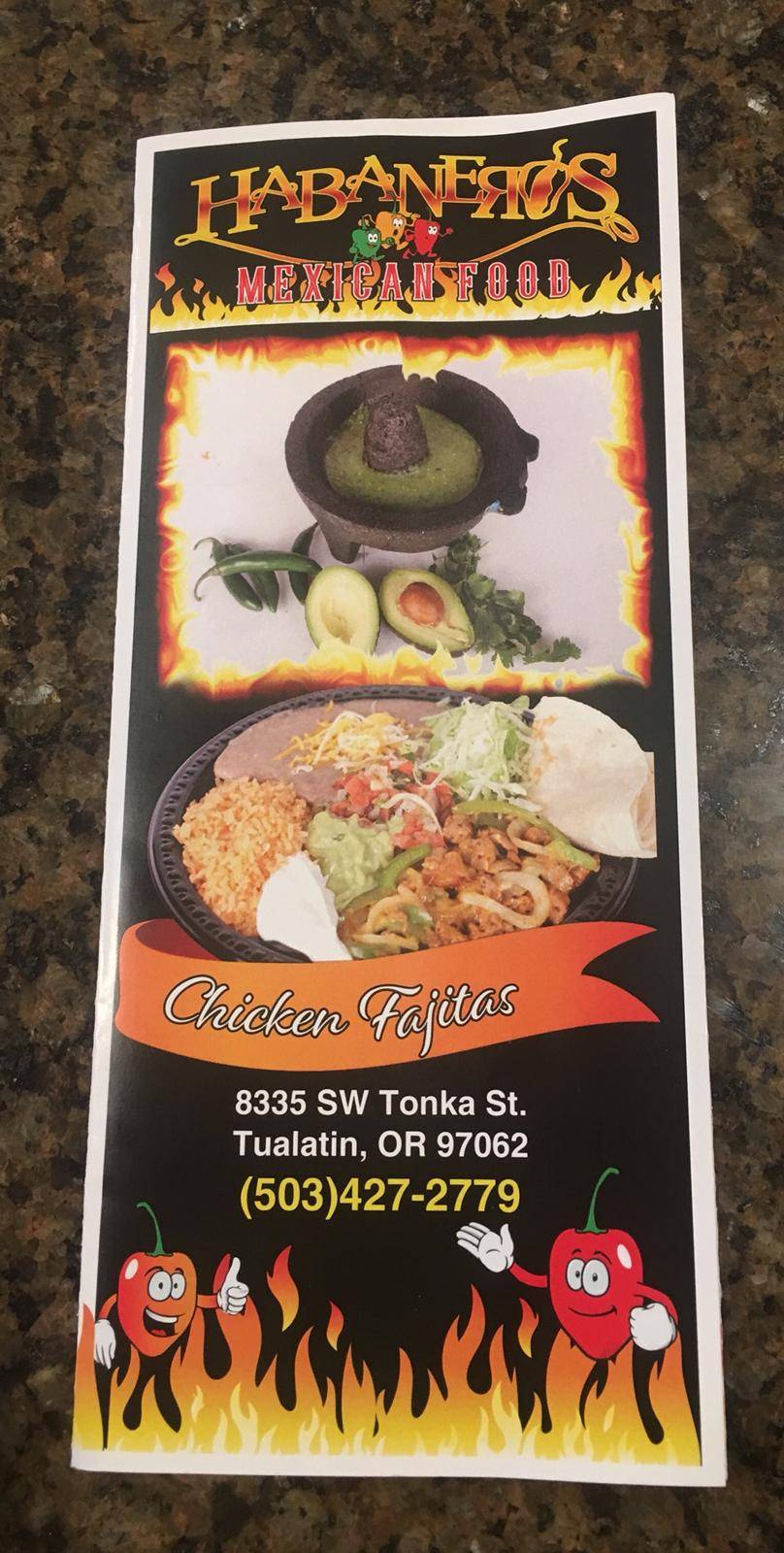 Menu at Las 4 Lunas Mexican Food Tualatin restaurant, Tualatin
