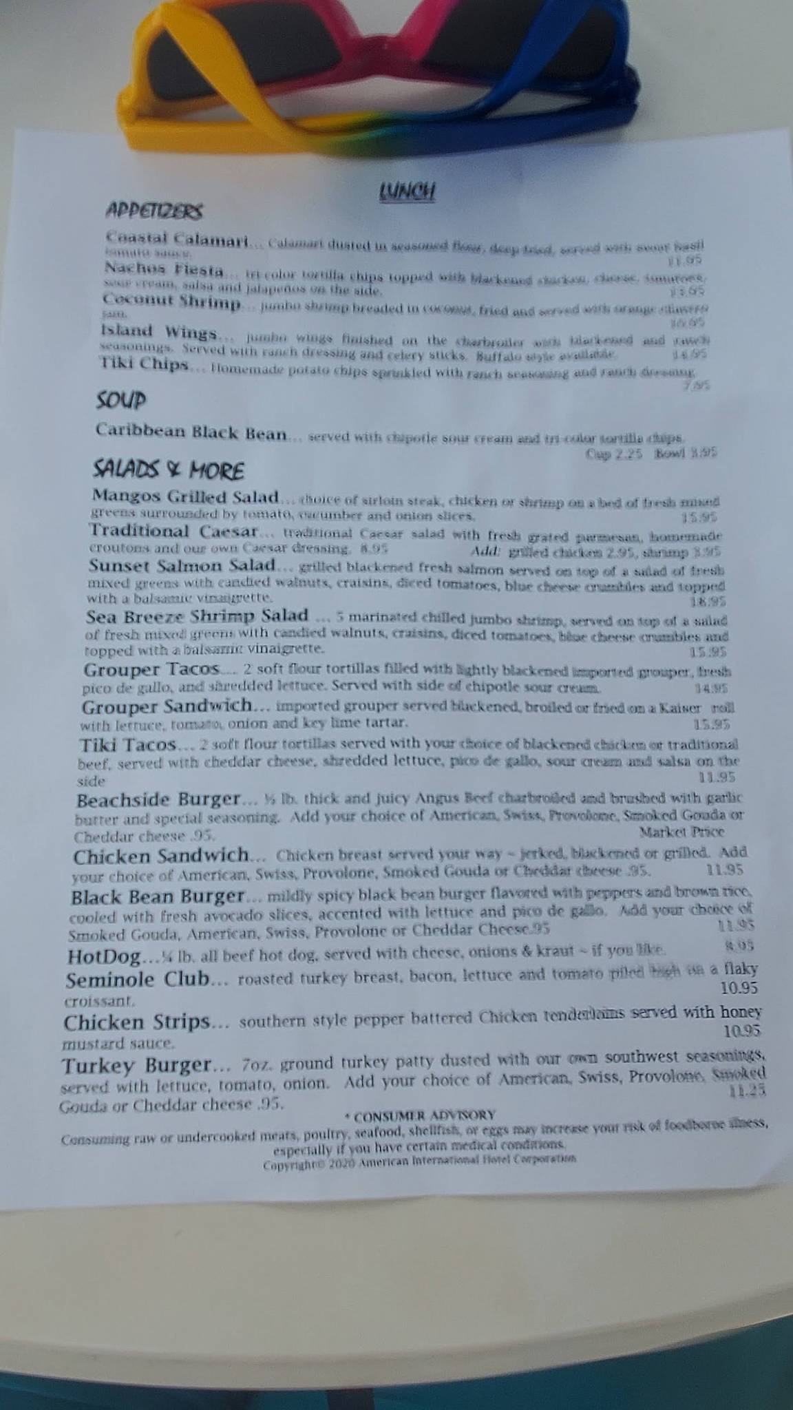 Menu at Mangos Restaurant & Tiki Bar, North Redington Beach