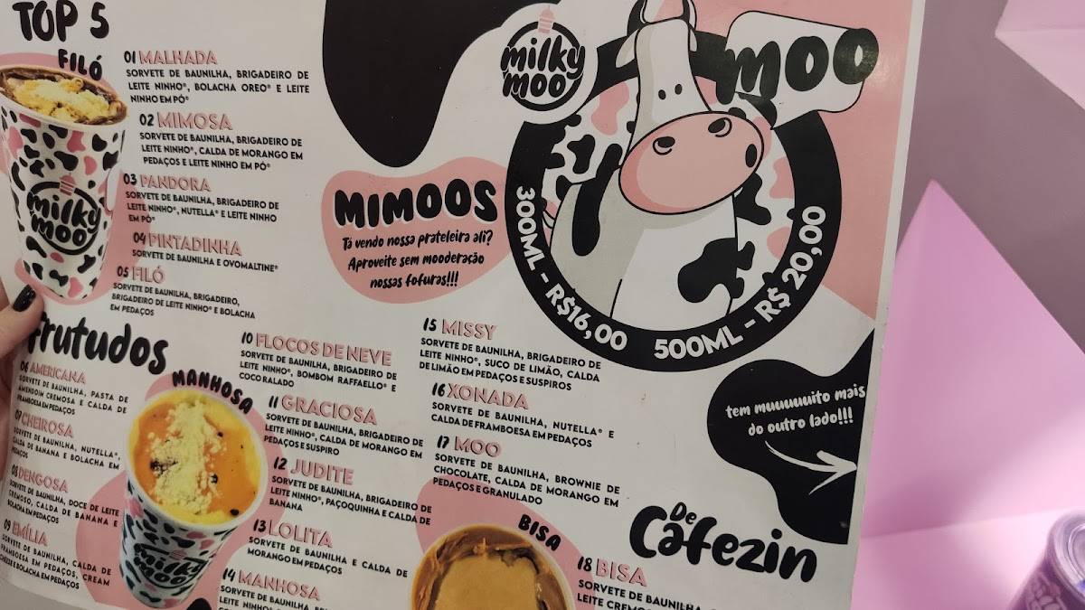 Menu Em Milky Moo Restaurante Olímpia