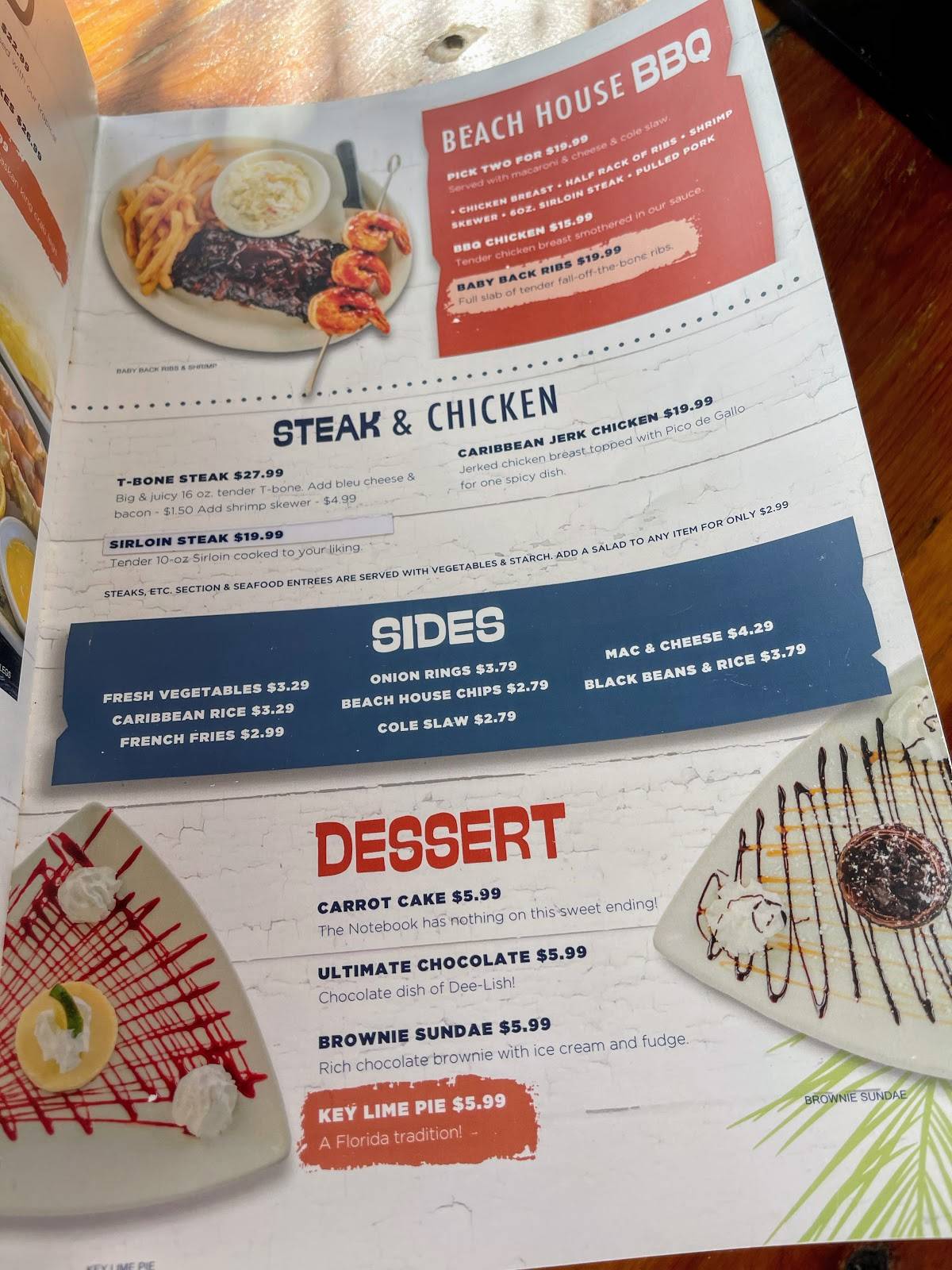 Menu at Mulligan's Beach House pub & bar, Riviera Beach