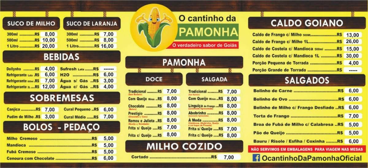 Menu em O Cantinho Da Pamonha pub & Bar, Carapicuíba