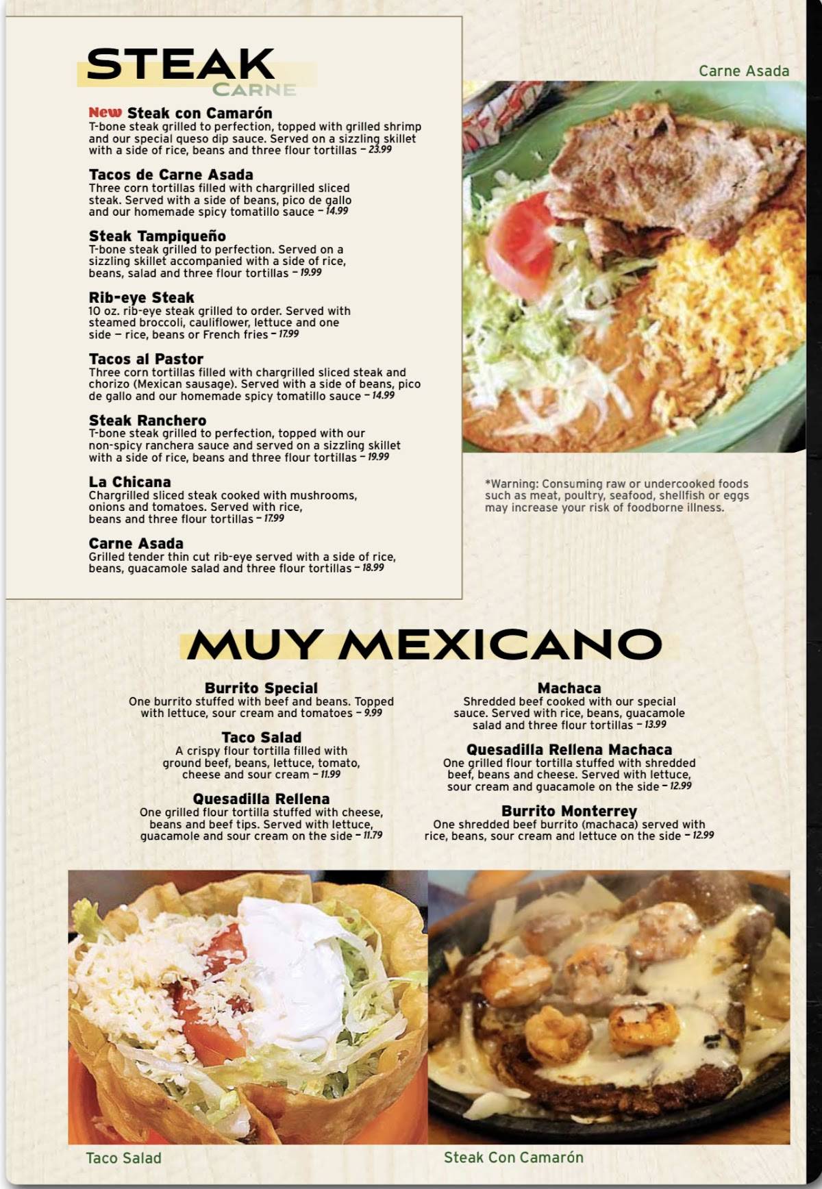 Menu at Pancho Mexican Restaurant Vinton, Vinton