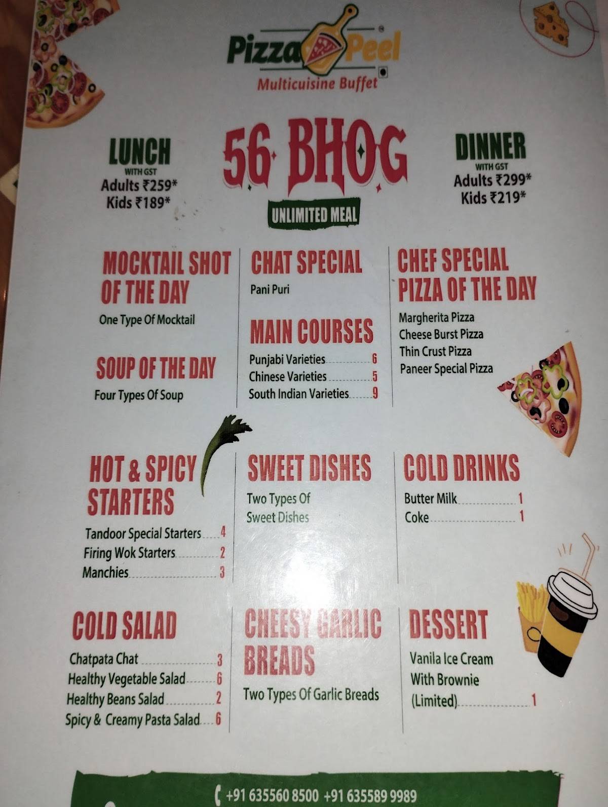 Menu at Pizza Peel, Porbandar, 1st Floor