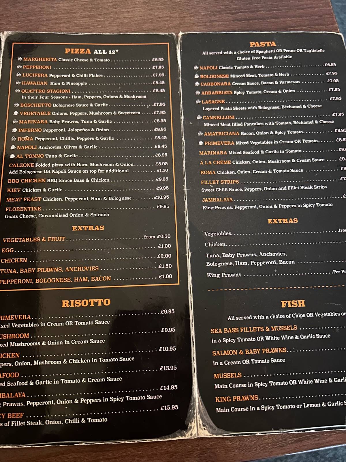 Menu at Pizzeria Santana, Newcastle upon Tyne, 131-133 Jesmond Rd