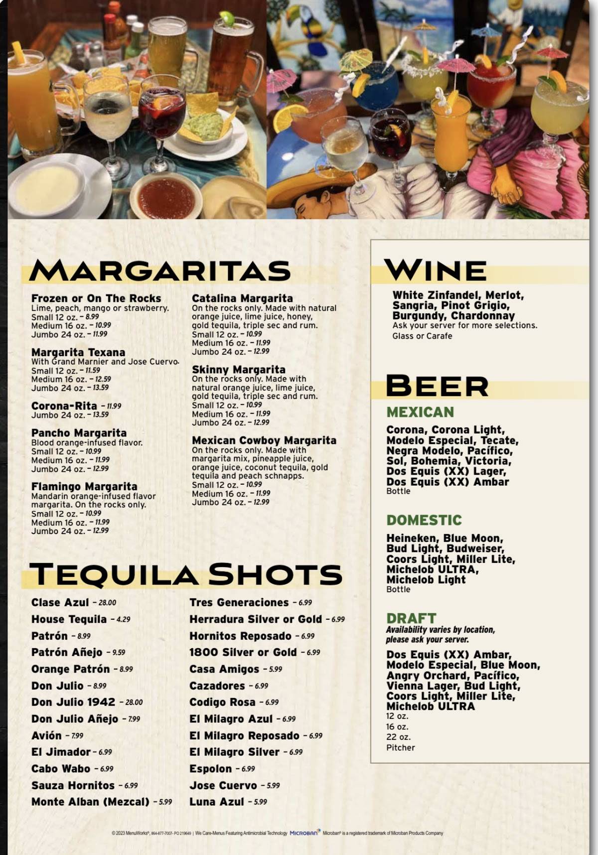 Menu at Pancho Mexican Restaurant Vinton, Vinton