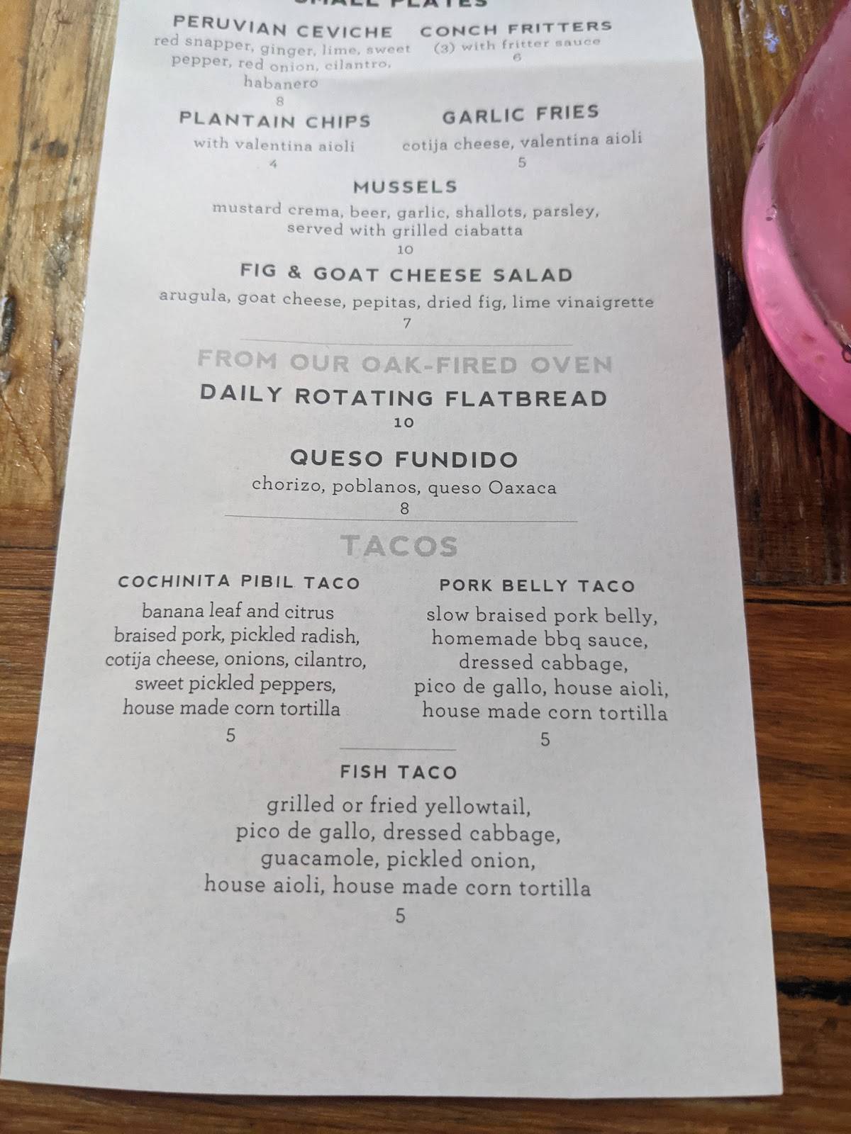 Menu at Rumfish y Vino pub & bar, Ventura