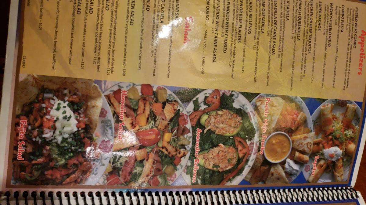 Menu at Pueblo Viejo Mexican Restaurant Stetson Hills, Colorado Springs
