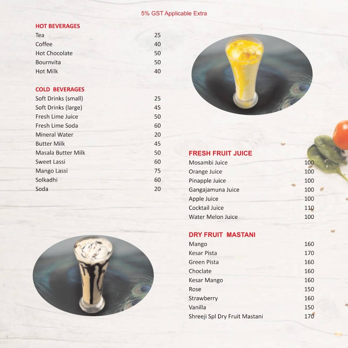 Menu at Shreeji Pure Veg - Bharti Vidyapeeth, Pune