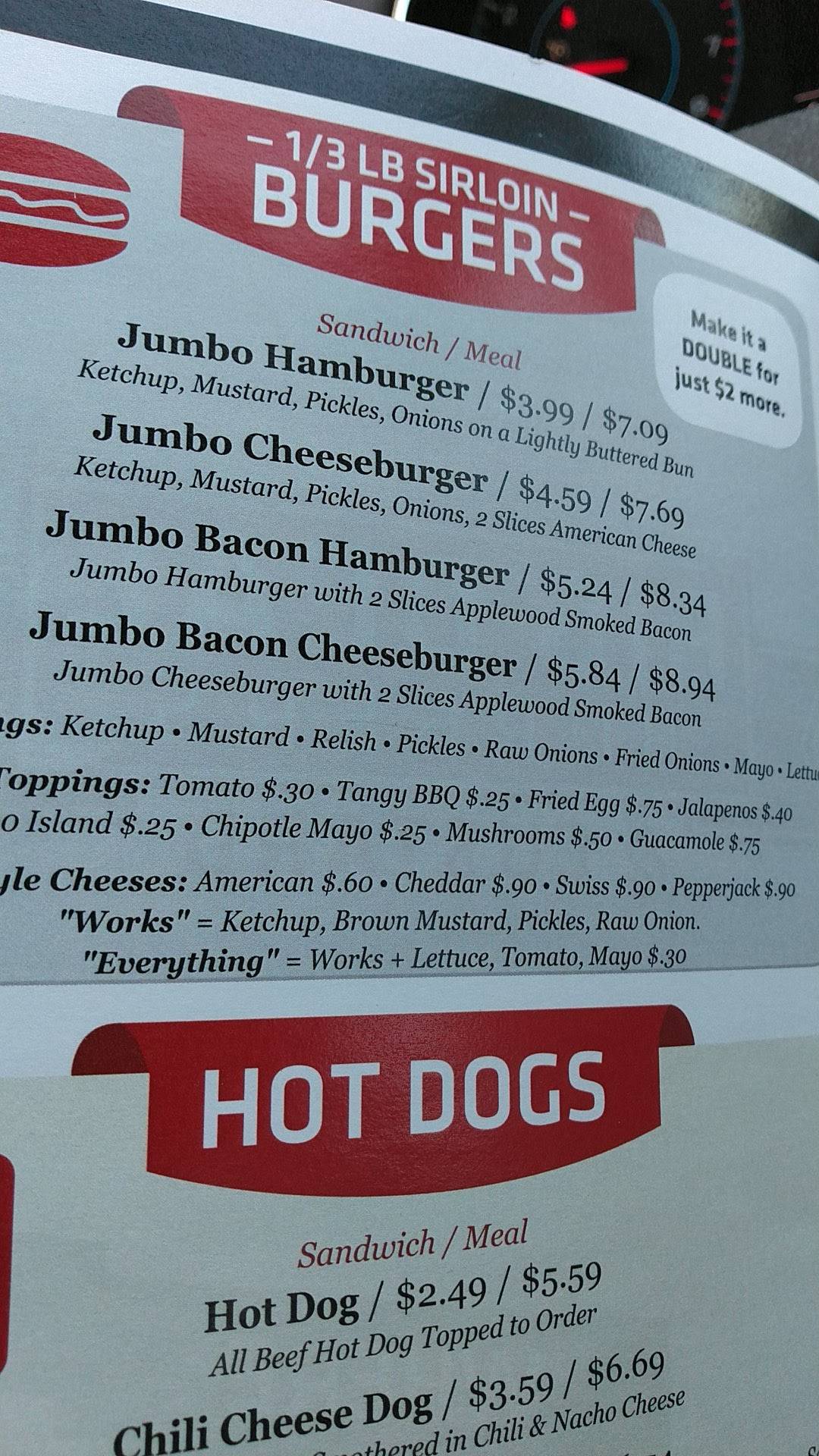 Menu at Big Deal Burgers & Custard restaurant, West Allis