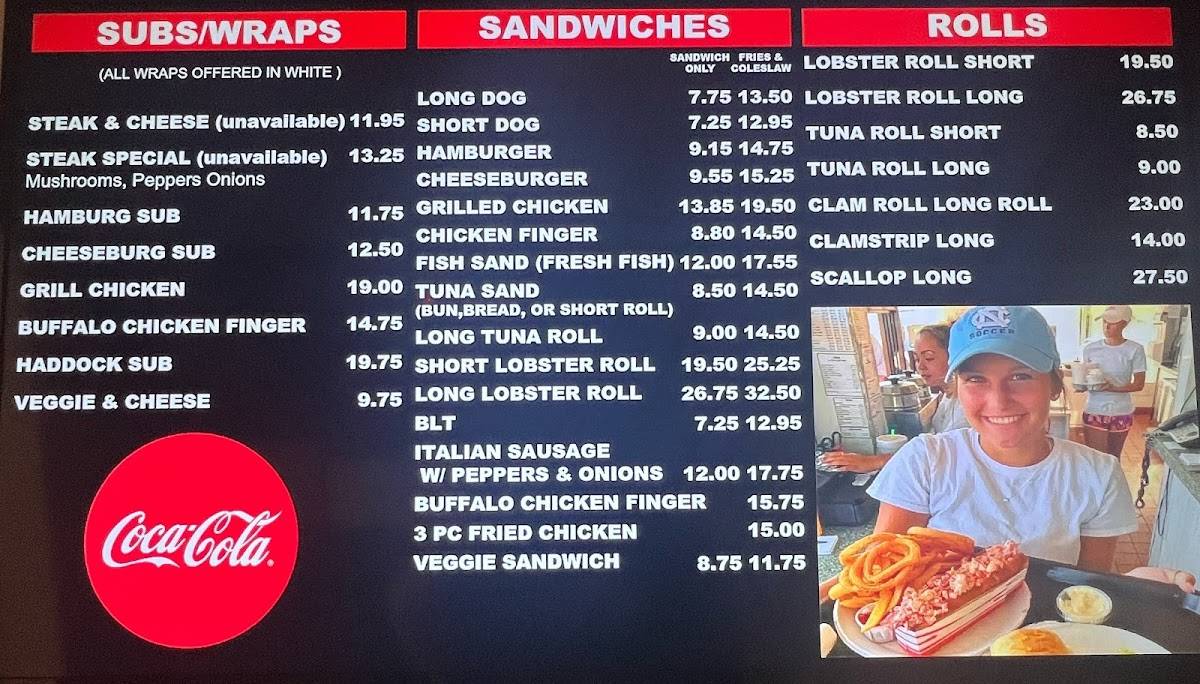 Menu at Carol's Dairy Bar, Fitchburg