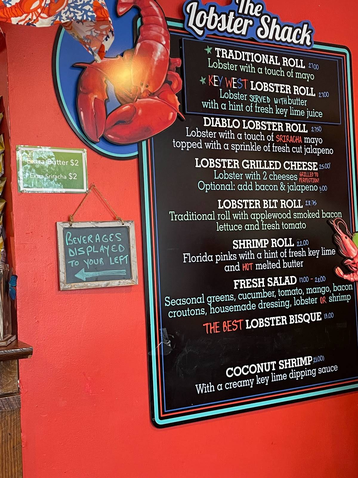 Menu at Lobster Shack Key West restaurant, Key West, 507 South St