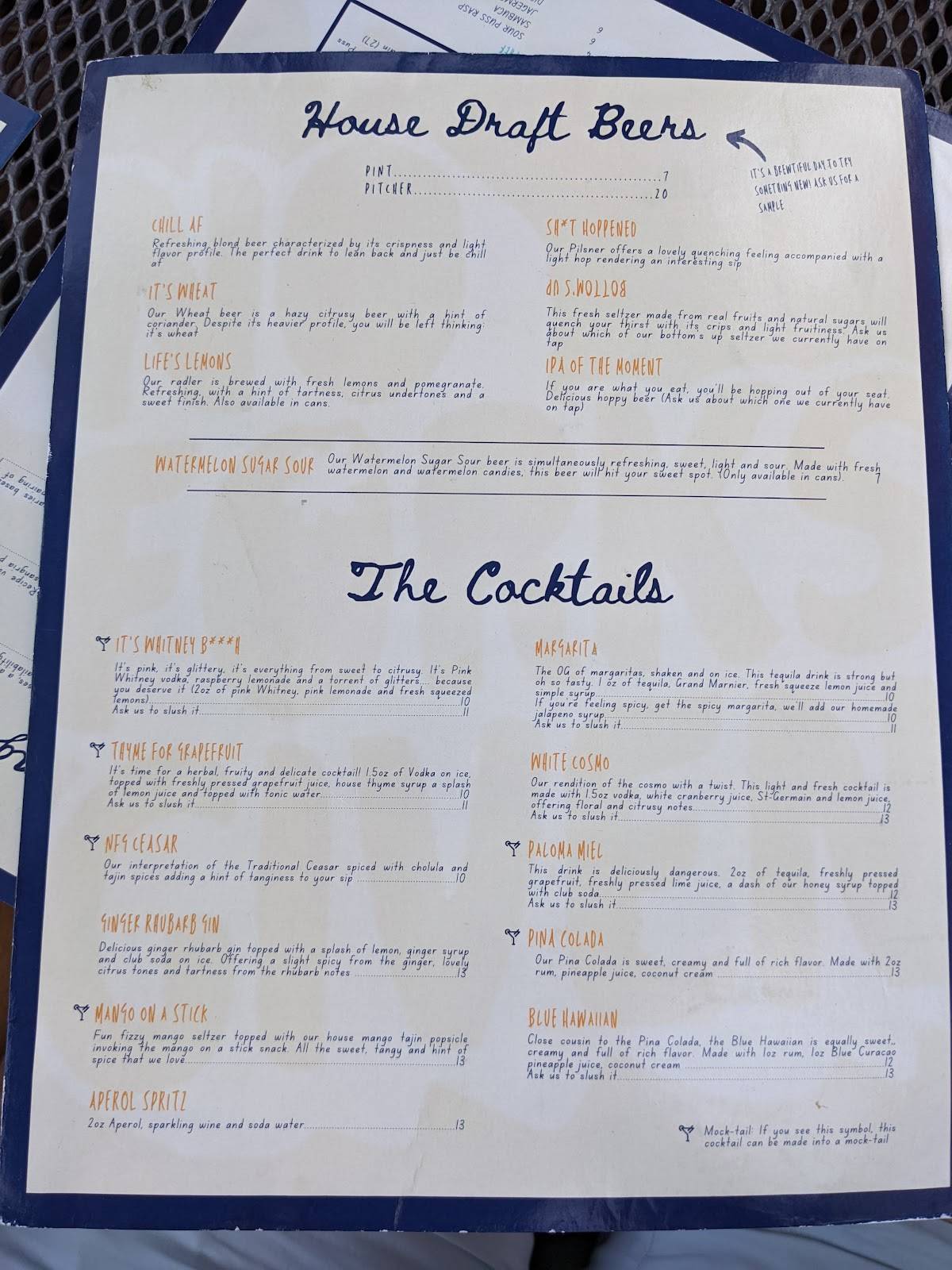 Menu at No Forks Given restaurant, Ottawa
