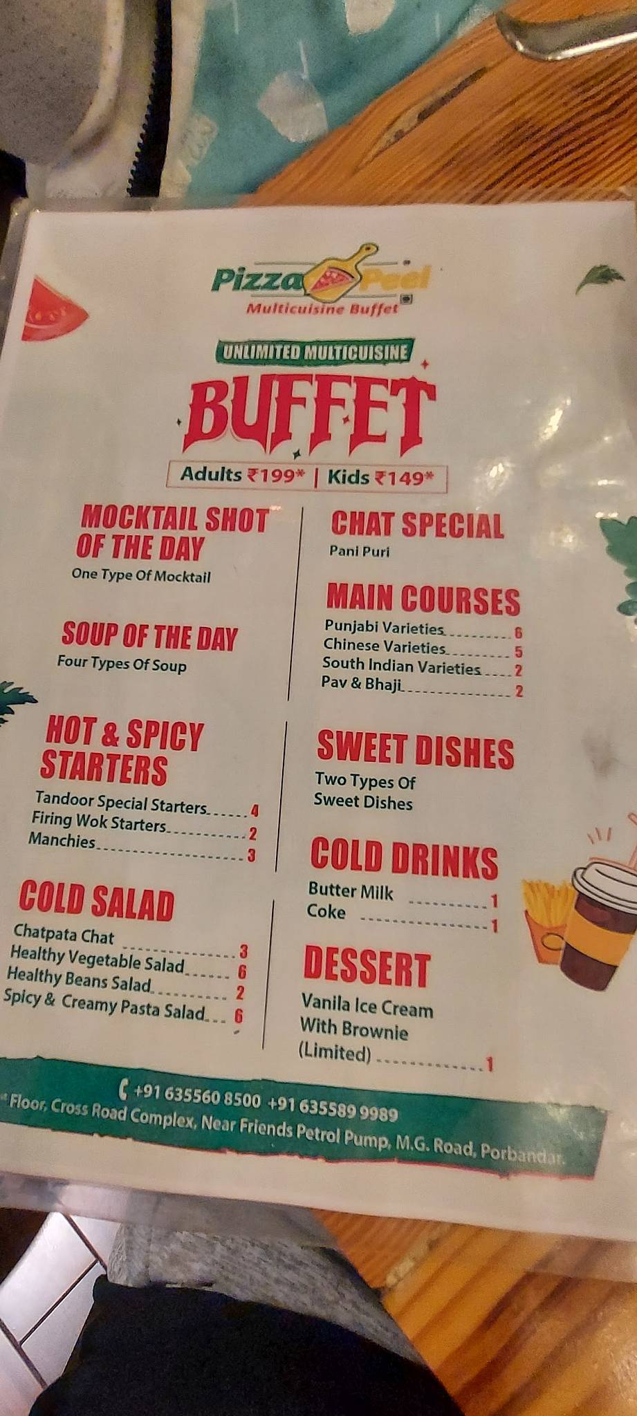 Menu at Pizza Peel, Porbandar, 1st Floor