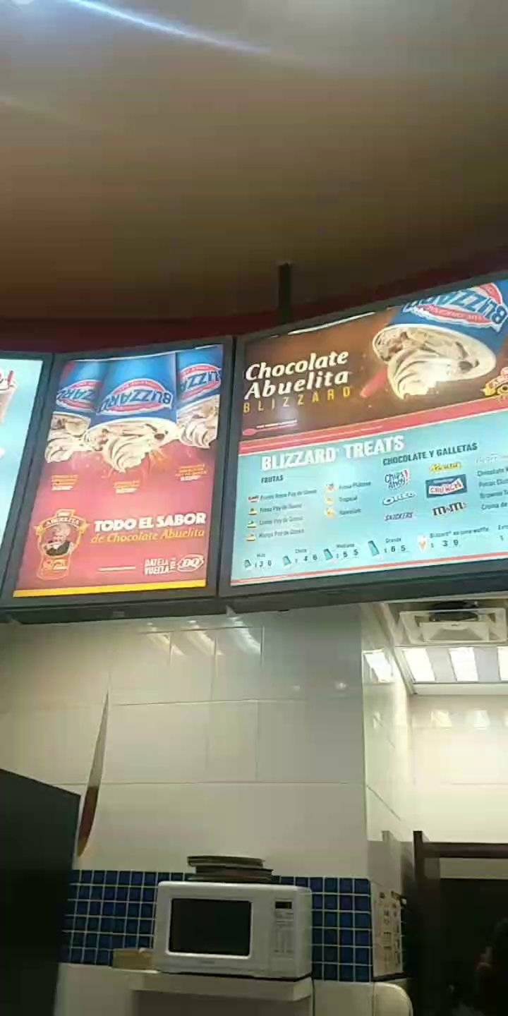 Menu at Dairy Queen restaurant, Santiago de Querétaro, Av. Revolución 99