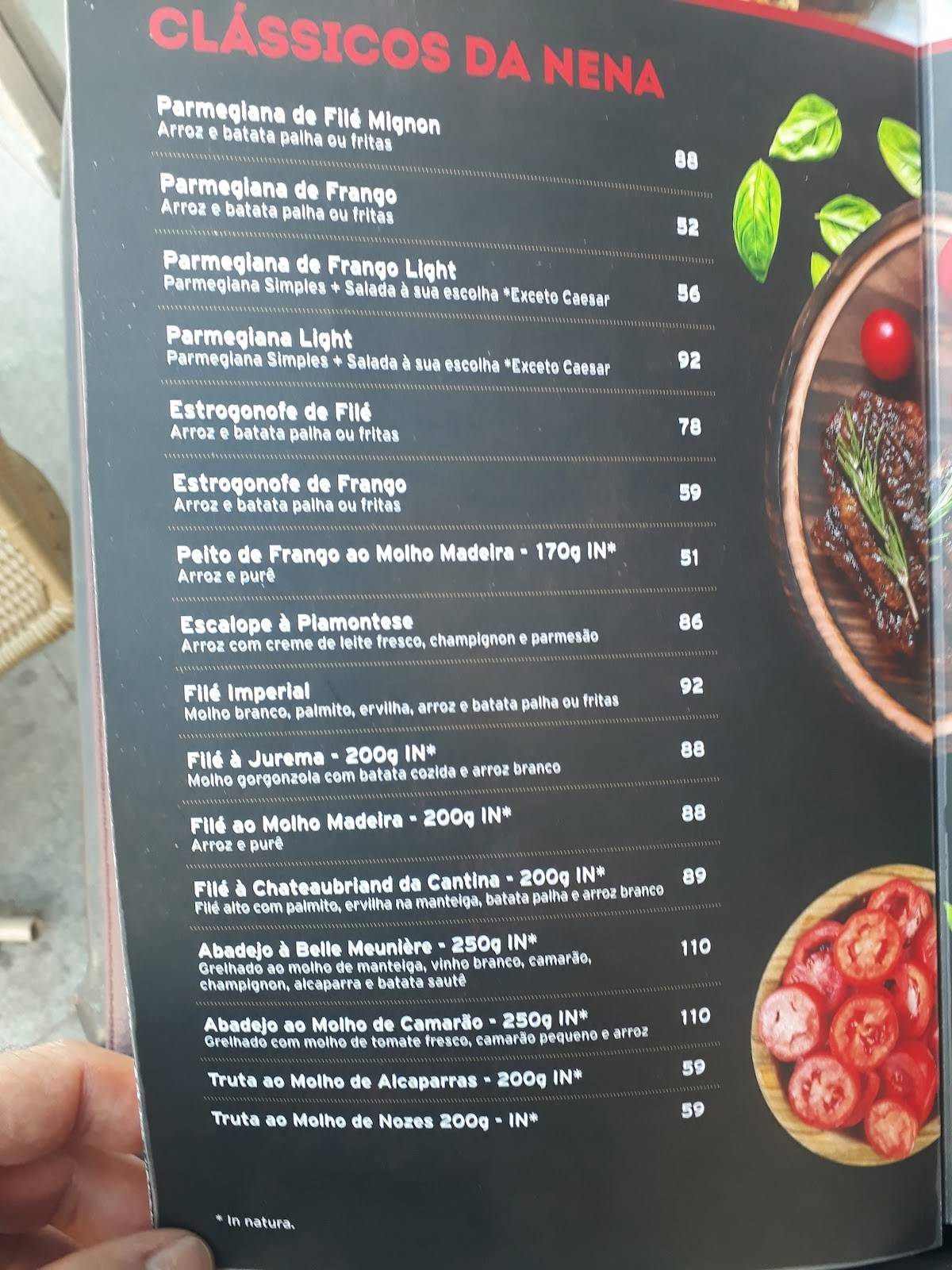 Menu em CANTINA DA NENA AQUARIUS restaurante, São José dos Campos, AV