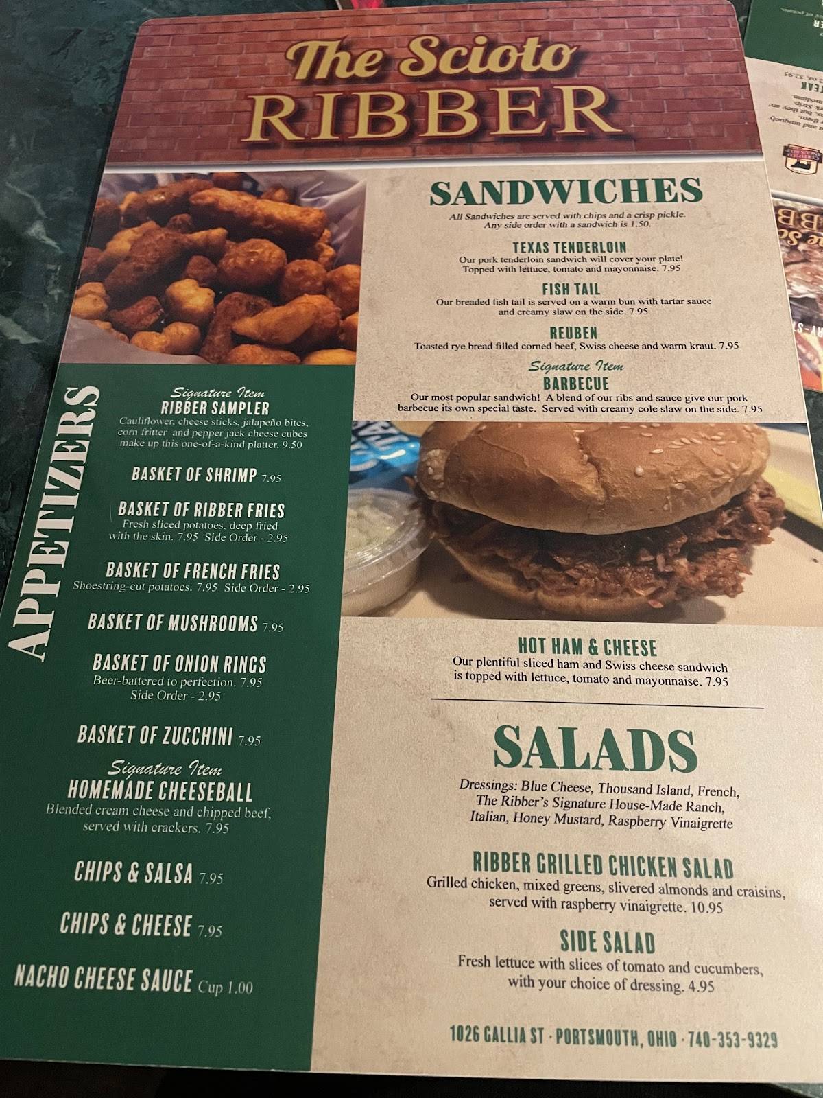 Menu at Scioto Ribber BBQ, Portsmouth