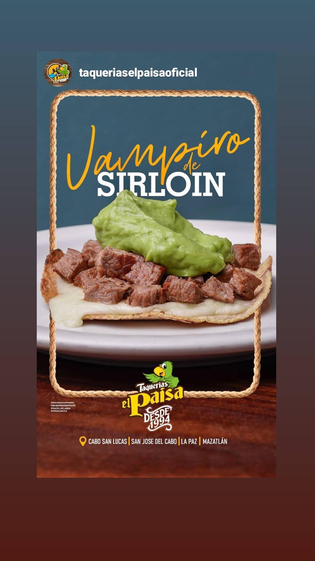 Carta del restaurante Taquerías El Paisa, Cabo San Lucas