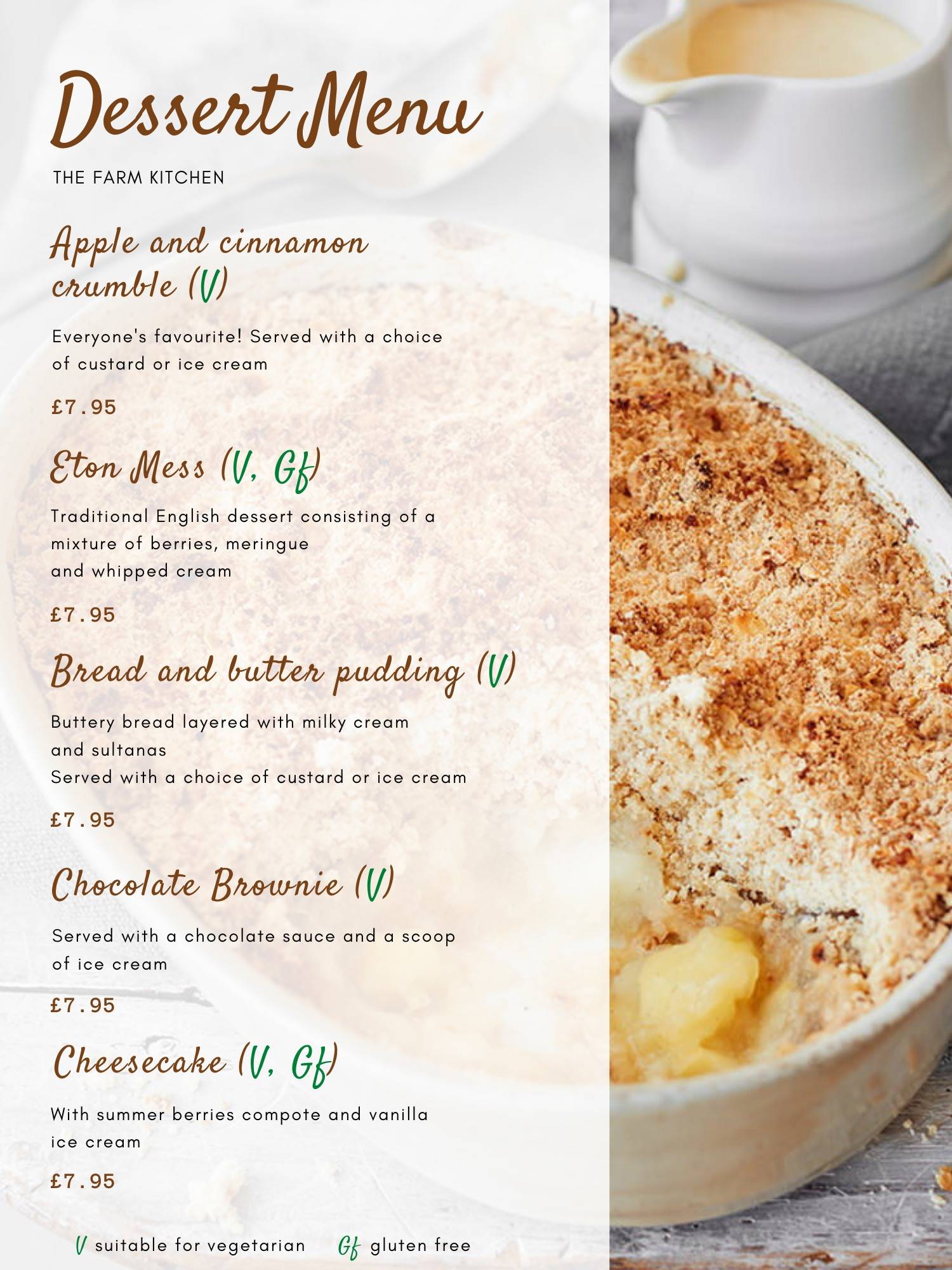 Menu at The Farm Kitchen cafe, Henley-on-Thames, Swiss Farm