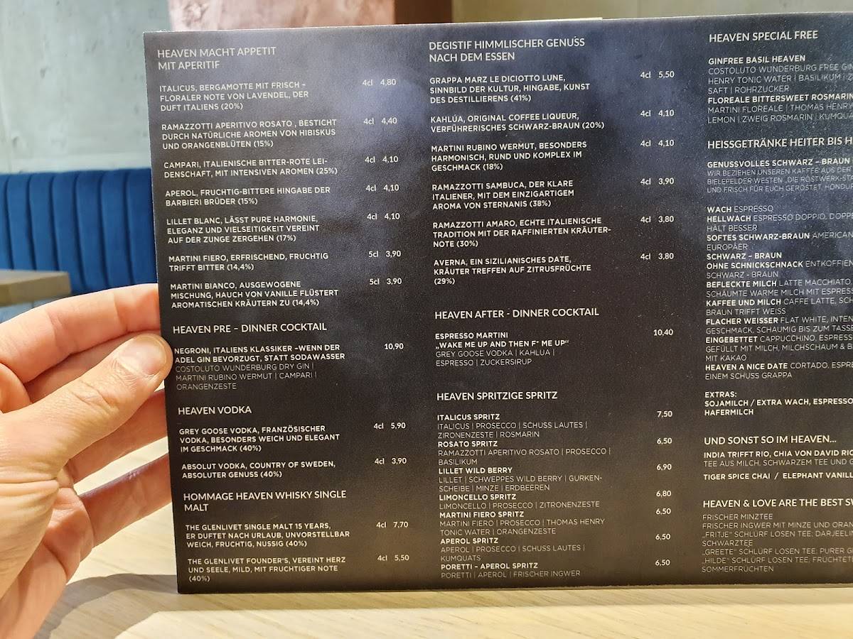 Speisekarte von The Pasta Heaven restaurant, Dortmund, Kleppingstraße 22A