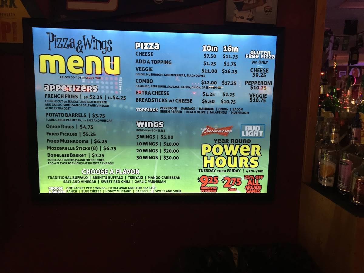 Menu at The Sports Arena pub & bar, Bangor