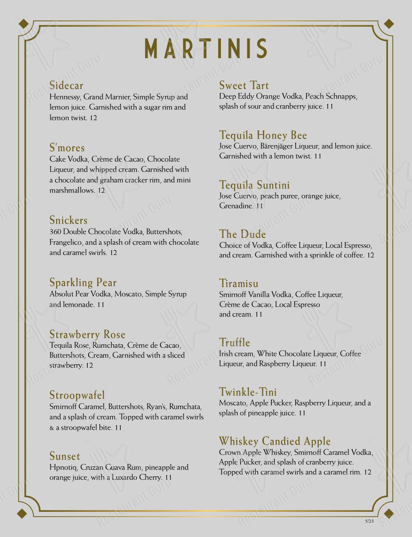 Menu at The Stuffed Olive pub & bar, Iowa City