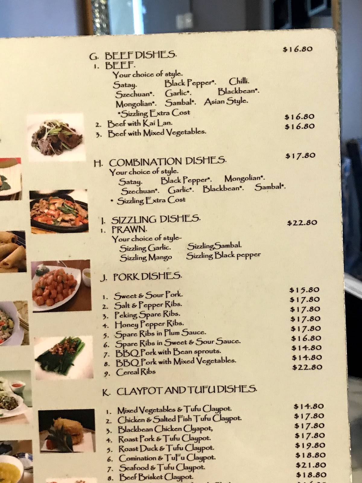 Menu at Bamboo Authentic Singaporean fast food, Willetton