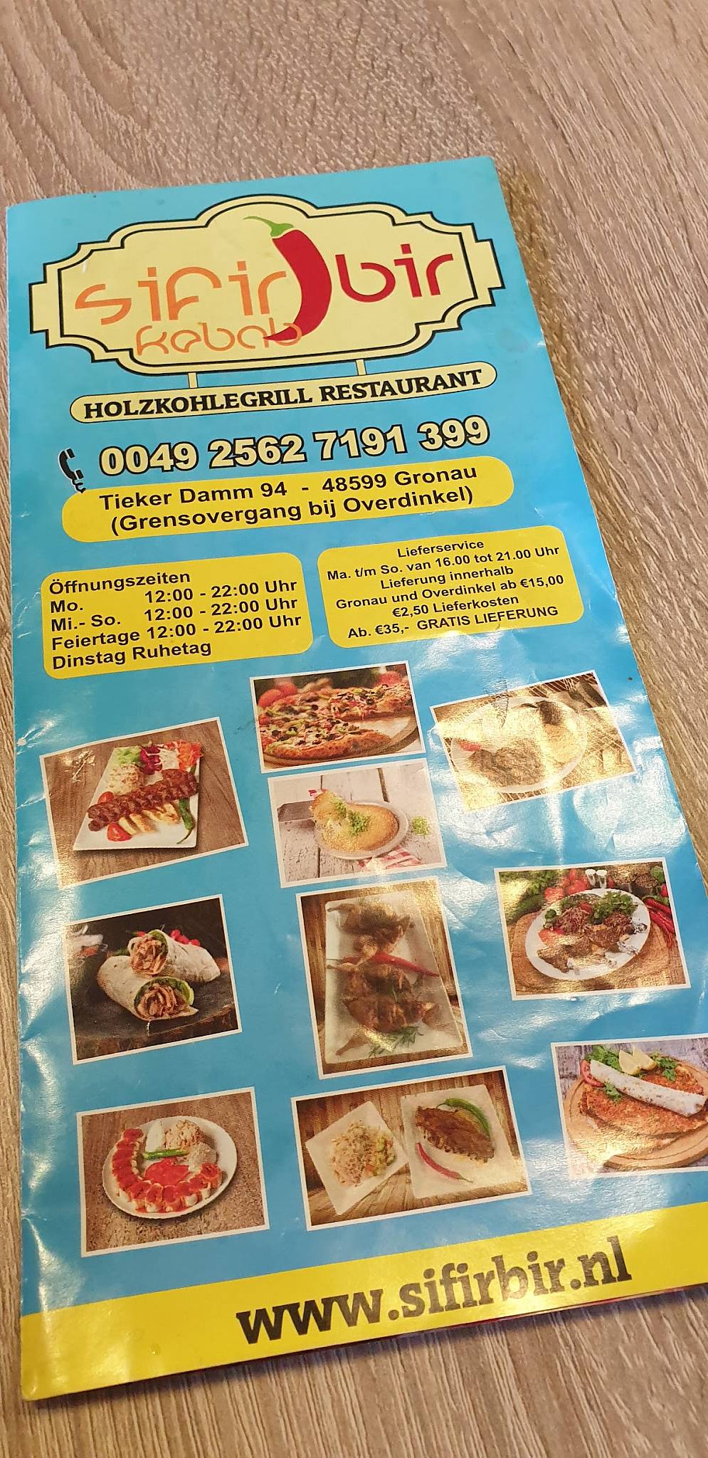 Menu Au Sifir Bir Kebab Restaurant Gronau