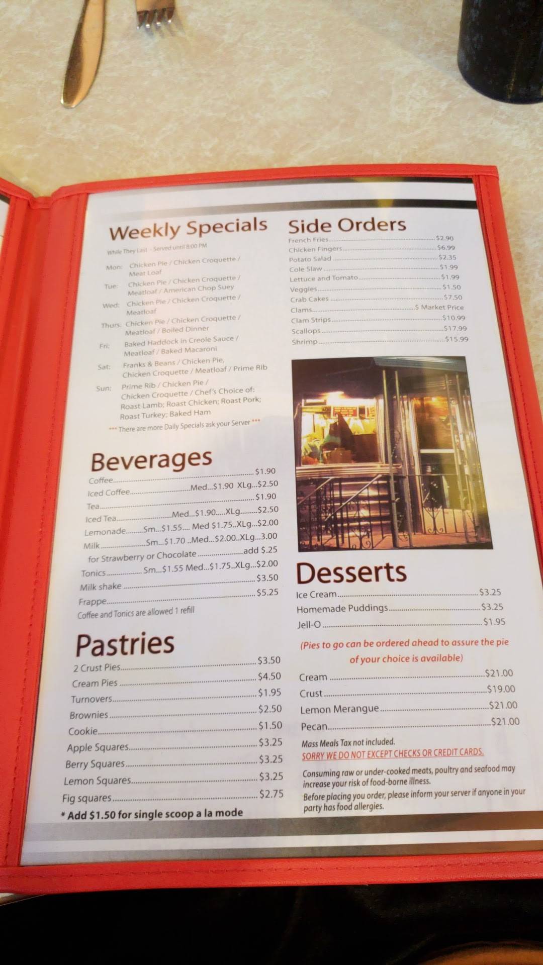 Menu at Agawam Diner restaurant, Rowley