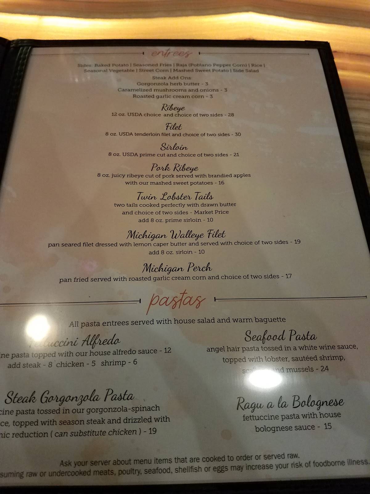 Menu at Mango's Tequila Bar, Alpena