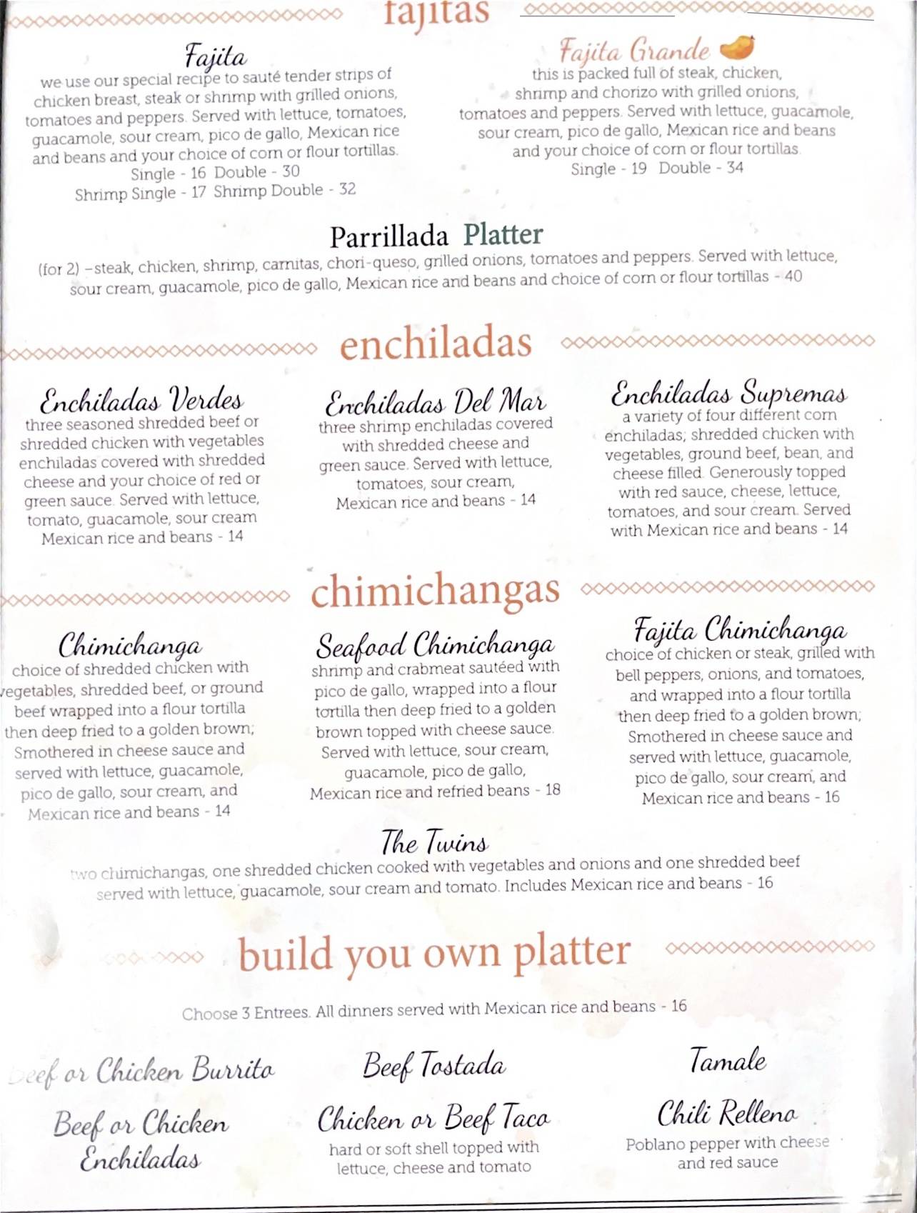 Menu at Mango's Tequila Bar, Alpena