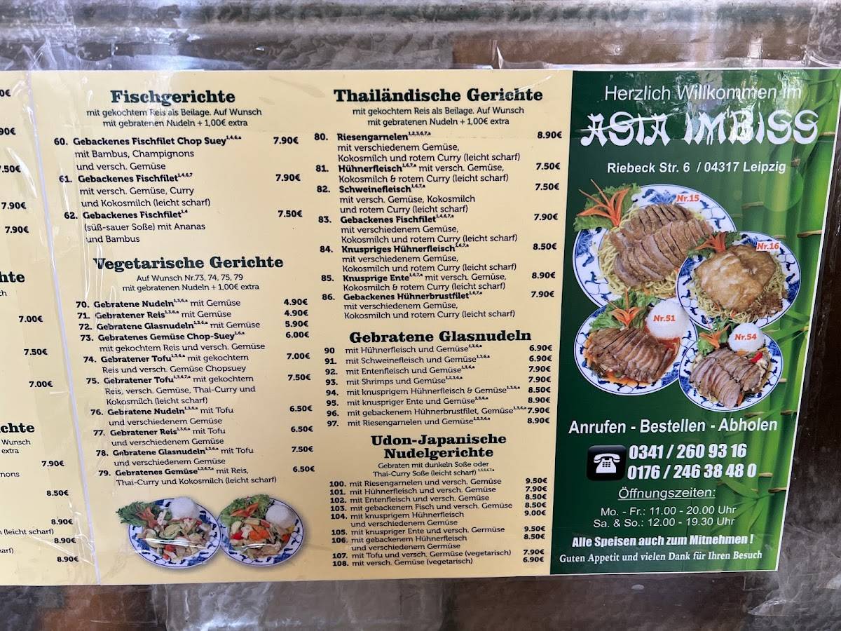 Speisekarte von Asia Bistro Inh. Udo Siegmund restaurant, Leipzig