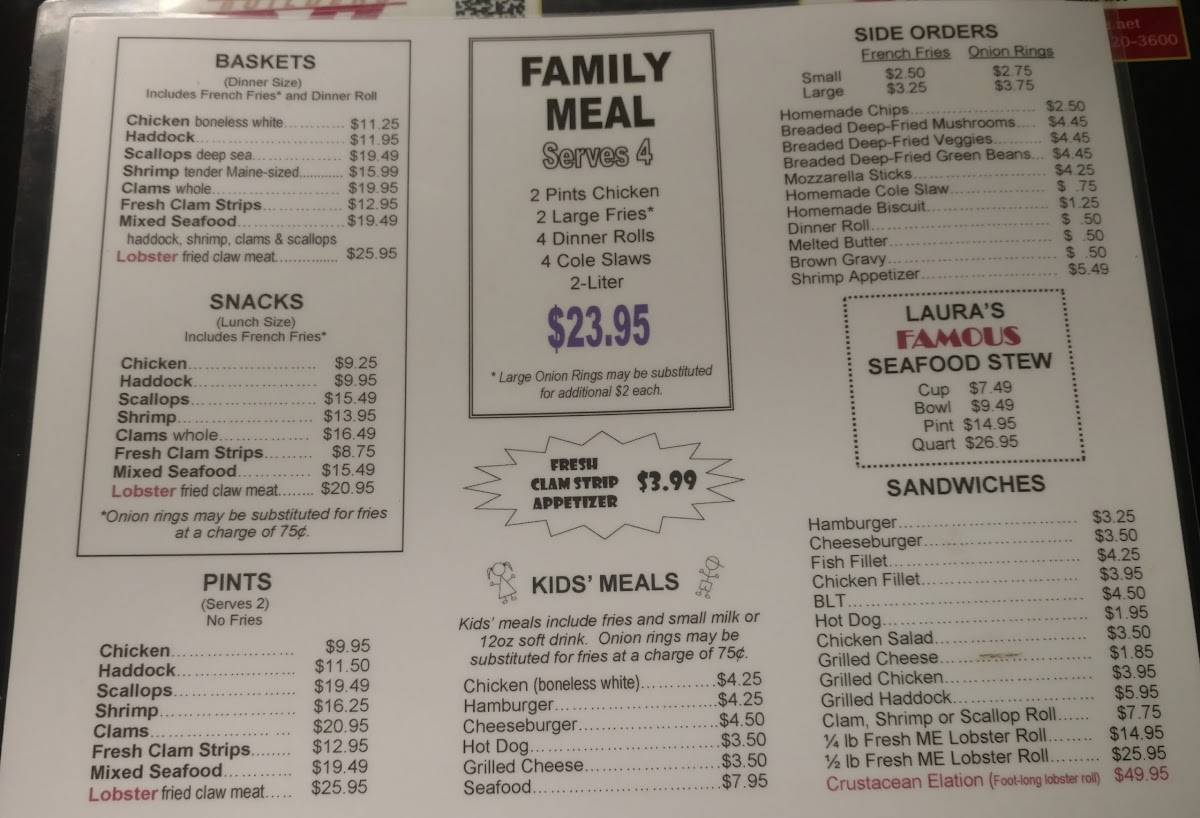 Menu at The Red Barn, Augusta, 455 Riverside Dr