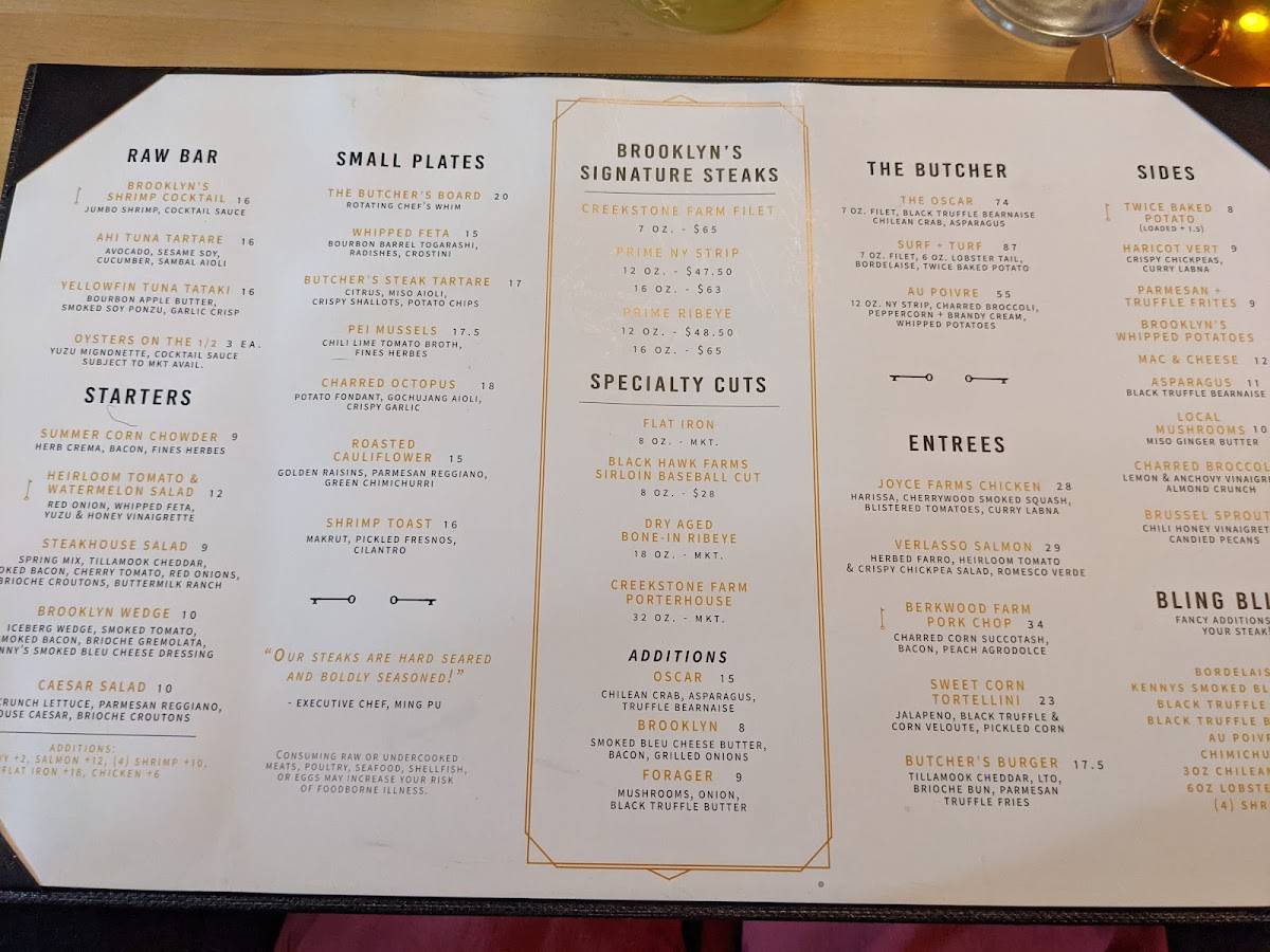 Menu at Brooklyn and The Butcher pub & bar, New Albany