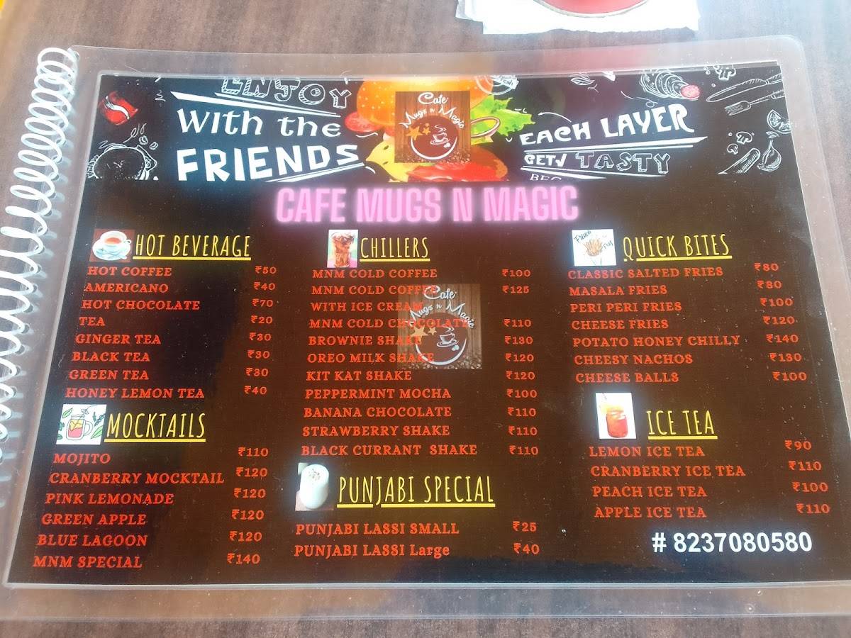 Menu at Café Mugs n Magic, Pune