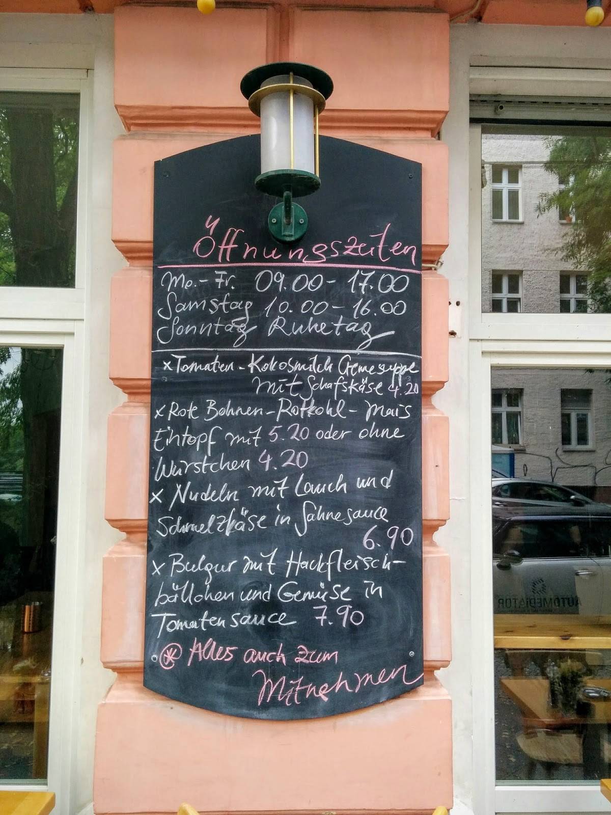 Меню Café-Restaurant Aprikosenbaum, Берлин