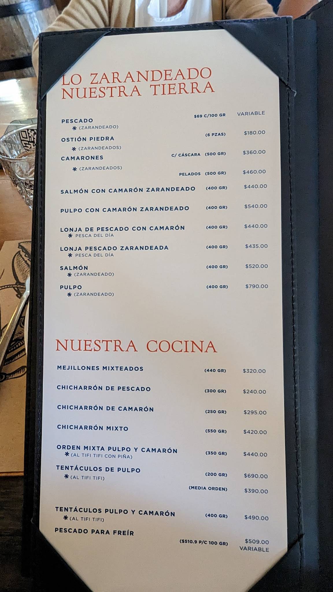 Carta del restaurante Campomar - Angelopolis, Heroica Puebla del Zaragoza
