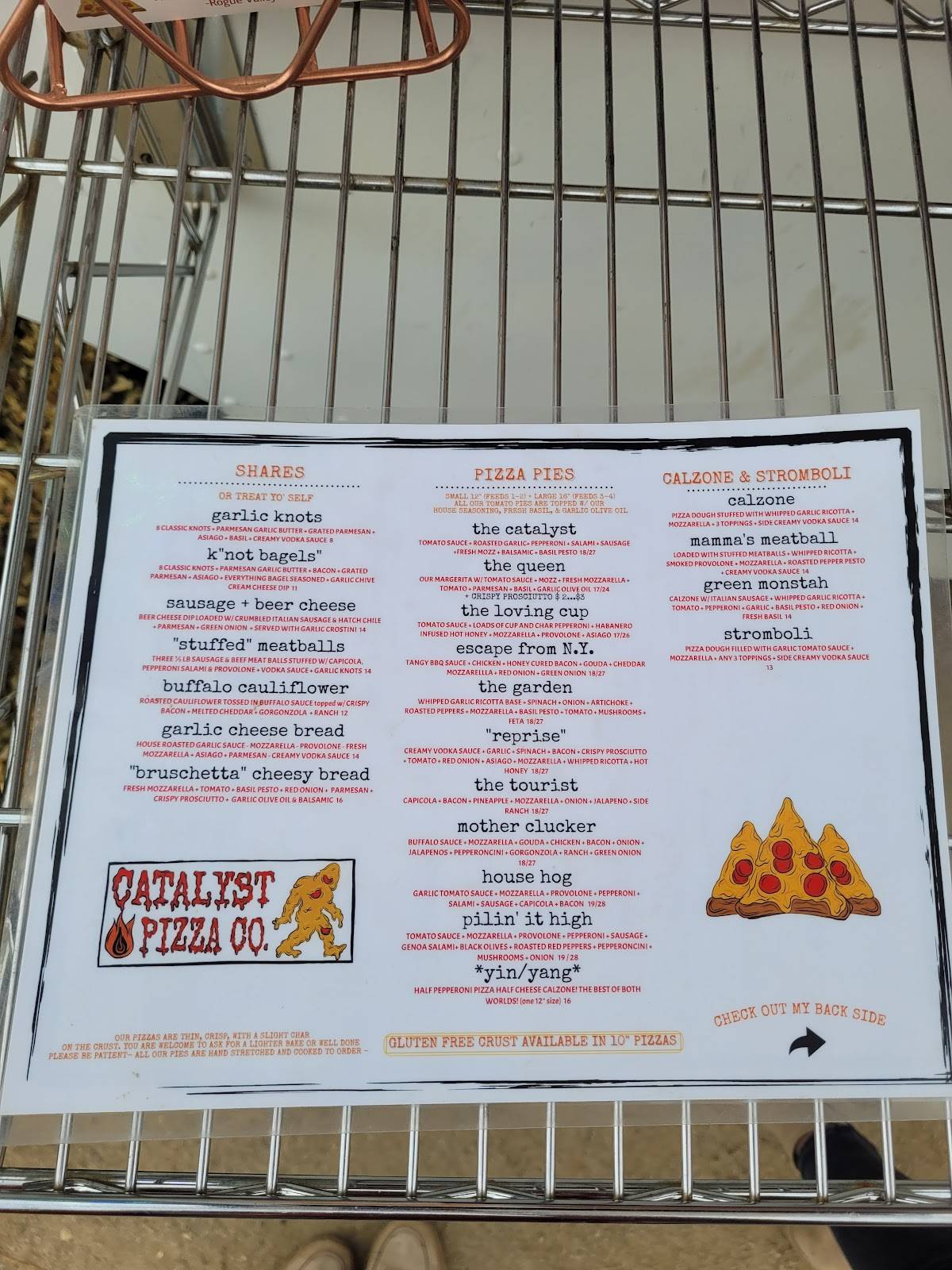 Menu at Pizza place pizzeria, Grants Pass, NW Washington Blvd